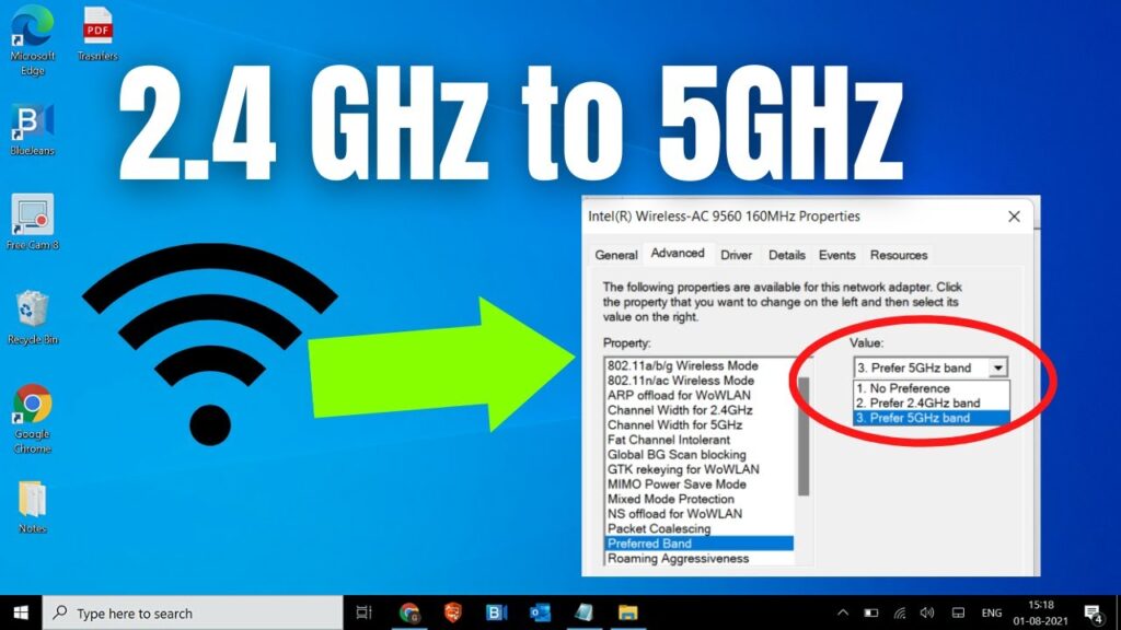 Cách thay đổi băng tần mạng [2.4 & 5 GHz] trong Windows 11