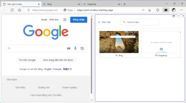 Cách sử dụng tính năng Split screen trên Microsoft Edge