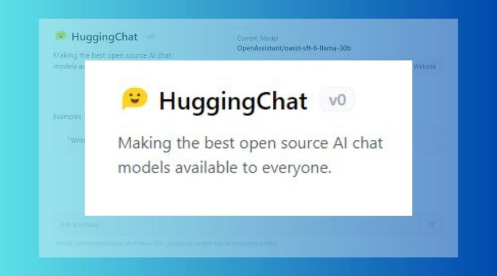 Hugging Chat - Dịch vụ chatbot AI giống ChatGPT sử dụng không cần tài khoản