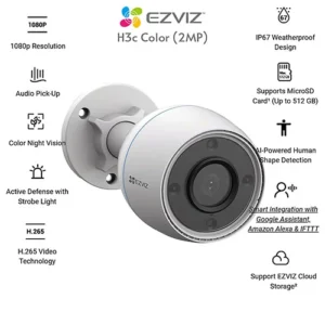 Camera wifi ngoài trời Ezviz H3C color 2MP 1080P