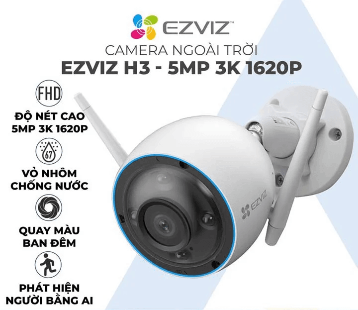 Camera wifi Ezviz CS-H3 3K 5MP vẫy tay gọi điện, đàm thoại 2 chiều