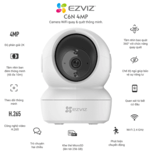 Camera WiFi Ezviz C6N 4Mp xoay 360 độ, đàm thoại 2 chiều