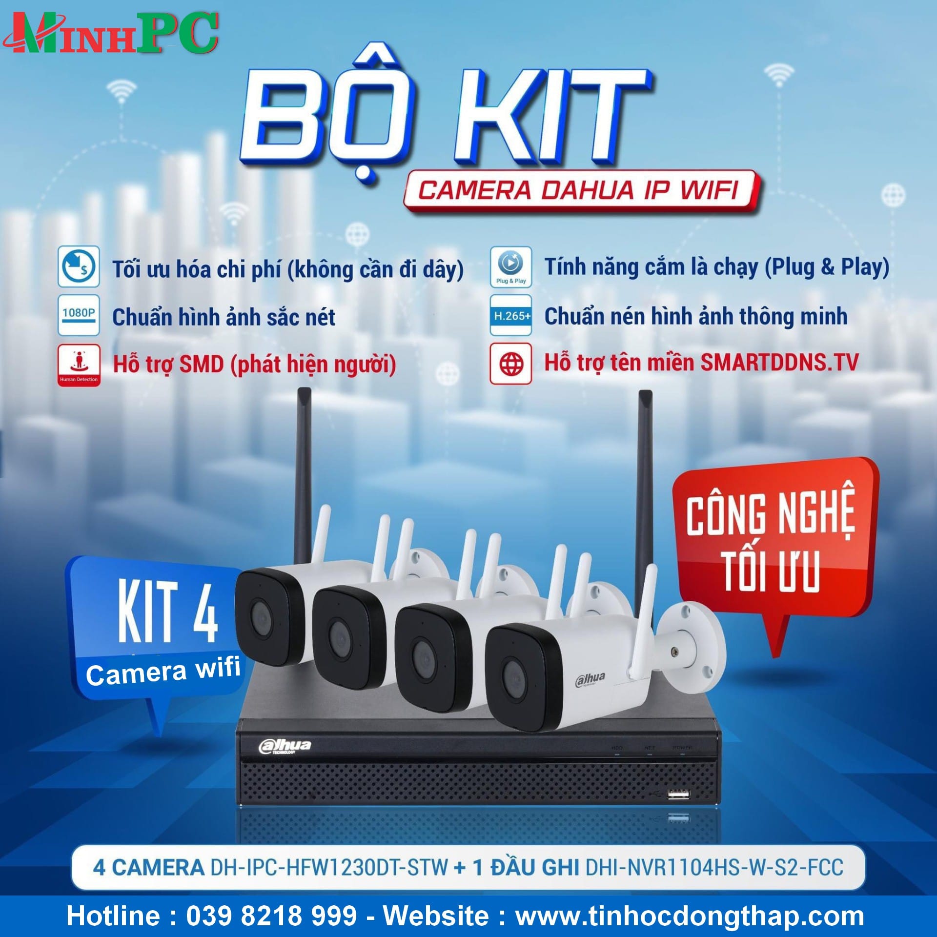 Bộ KIT camera wifi Dahua 4 kênh