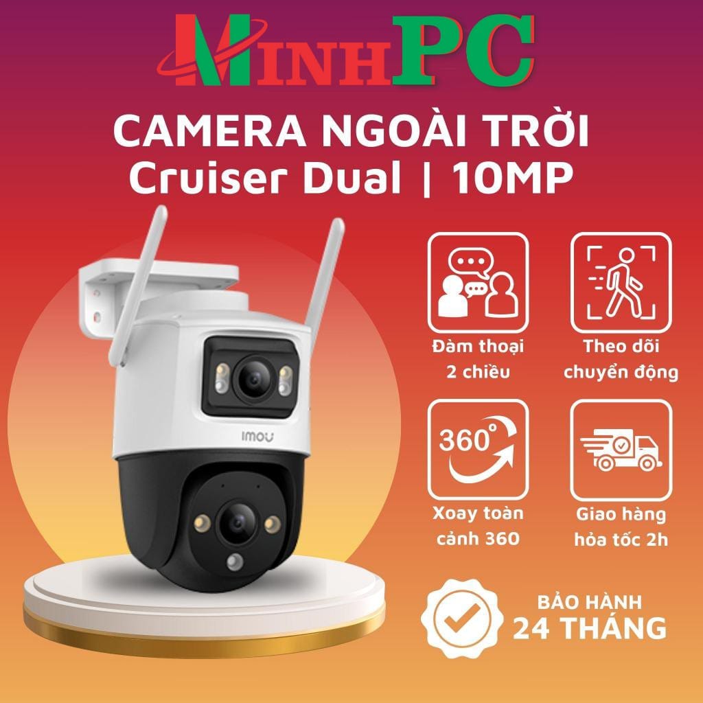 Camera wifi Imou 2 mắt kép Cruiser Dual 10MP IPC-S7XP-10M0WED