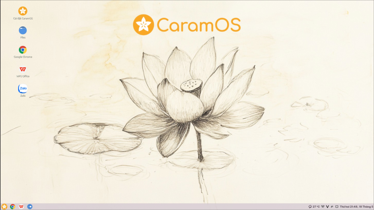 CaramOS Cinnamon desktop